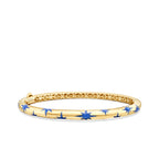 Gold Blue Enamel Star Cuff
