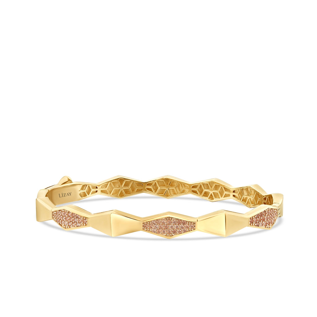 Gold Geometric Stone Cuff