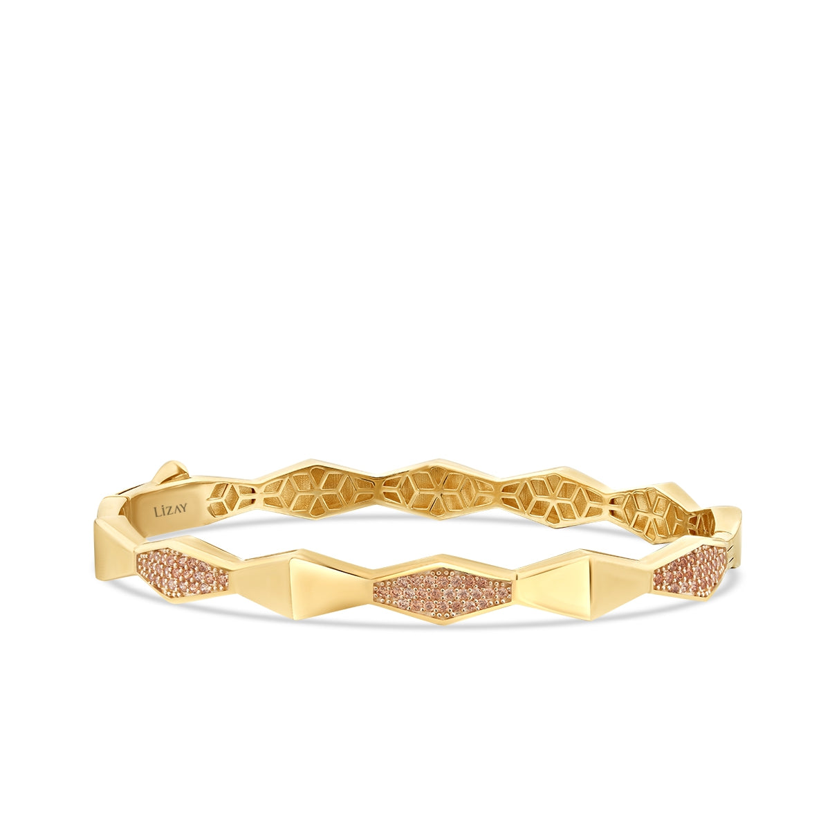 Gold Geometric Stone Cuff