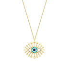 Gold Enamel Evil Eye Necklace