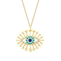 Gold Enamel Evil Eye Necklace
