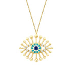 Gold Enamel Evil Eye Necklace