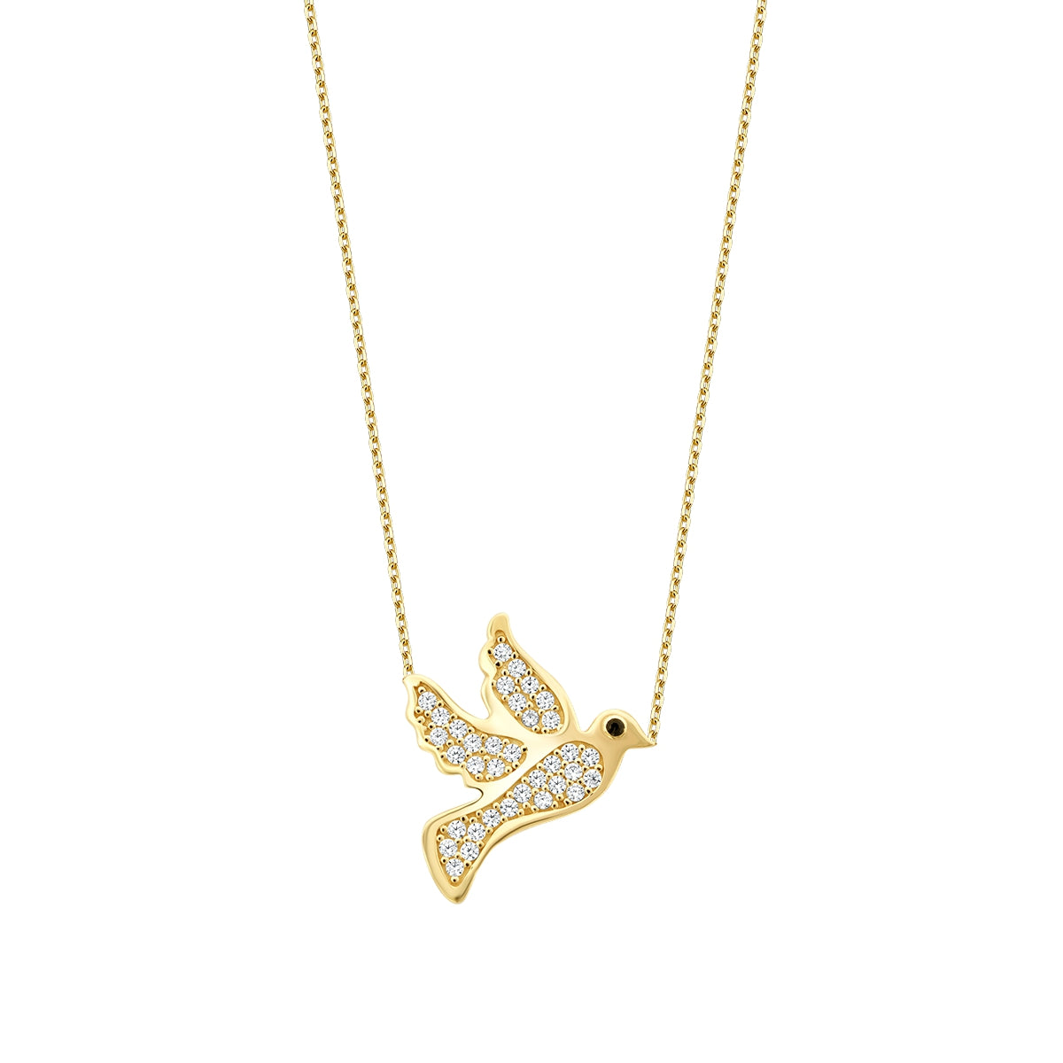 Gold Stone Dove Necklace