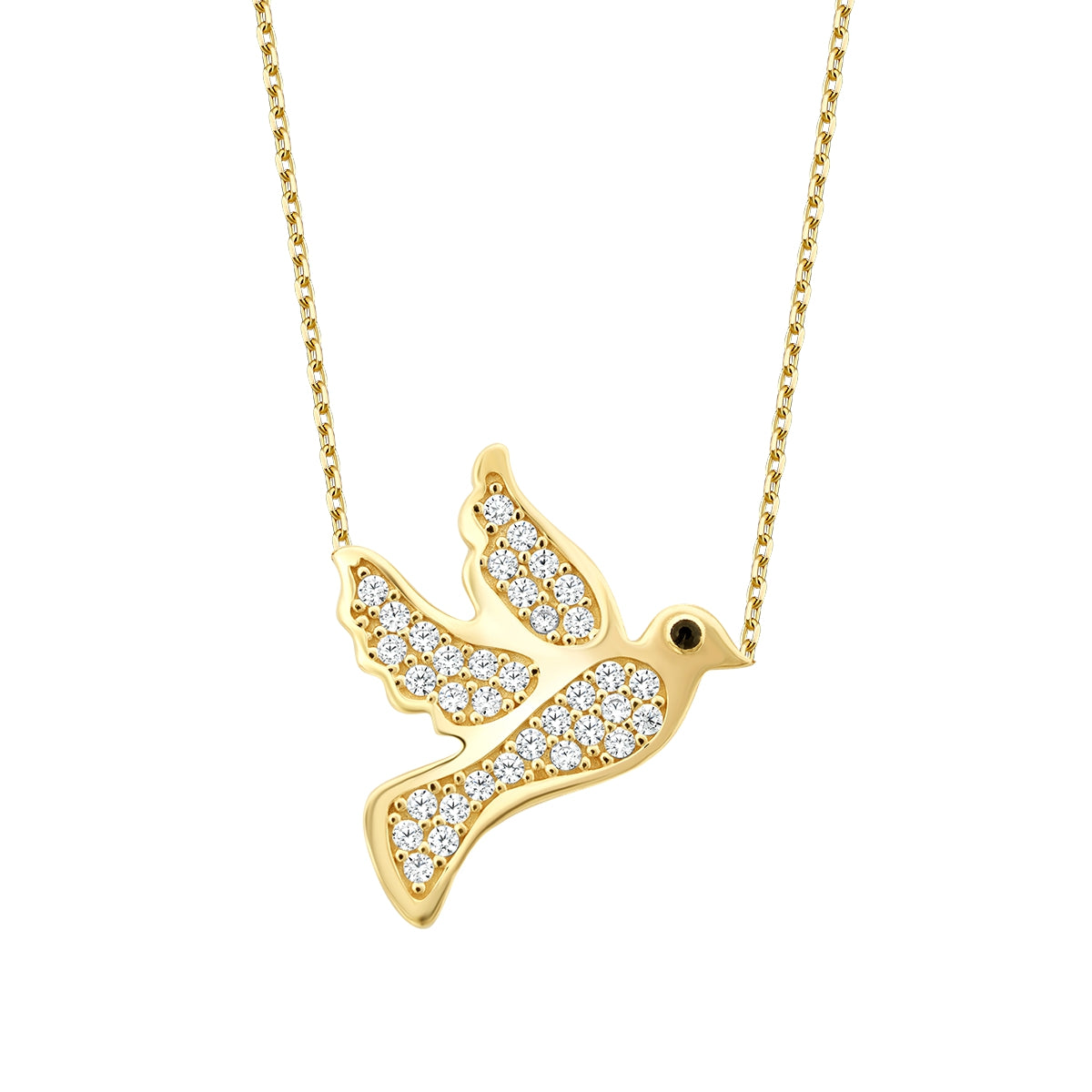 Gold Stone Dove Necklace