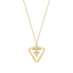 Gold Stone Triangle Trend Necklace