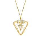 Gold Stone Triangle Trend Necklace