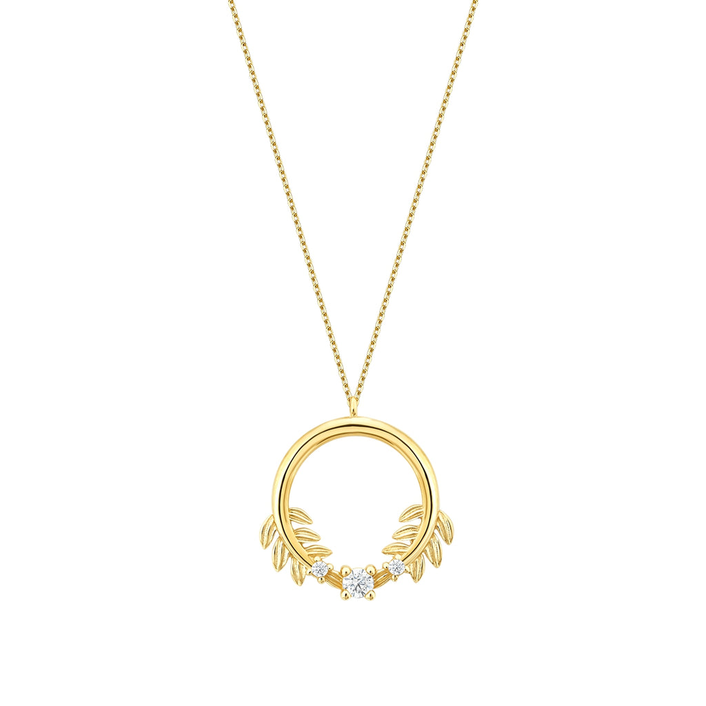 Gold Leaf Round Necklace