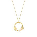 Gold Leaf Round Necklace