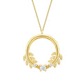 Gold Leaf Round Necklace