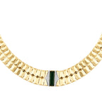 Gold Green Stone Prism Necklace
