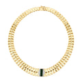 Gold Green Stone Prism Necklace