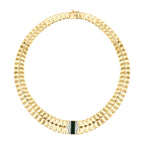 Gold Green Stone Prism Necklace