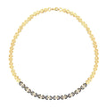 Gold Navy Blue Enamel Stone Trend Necklace