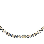 Gold Navy Blue Enamel Stone Trend Necklace