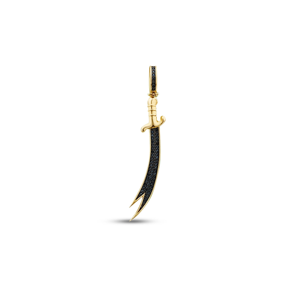 Gold Onyx Stone Sword Men's Pendant