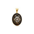 Gold Stone Wolf Men's Pendant