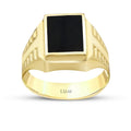Gold Onyx Square Men's Ring