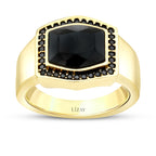 Gold Stone Black Men's Ring