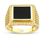 Gold Onyx Rectangular Ring