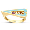 Gold Baguette Stone Heart Ring