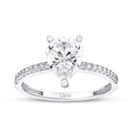 Gold Pear Solitaire Ring