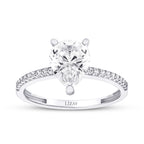 Gold Pear Solitaire Ring