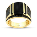 Gold Onyx Men’s Ring with Black Accents