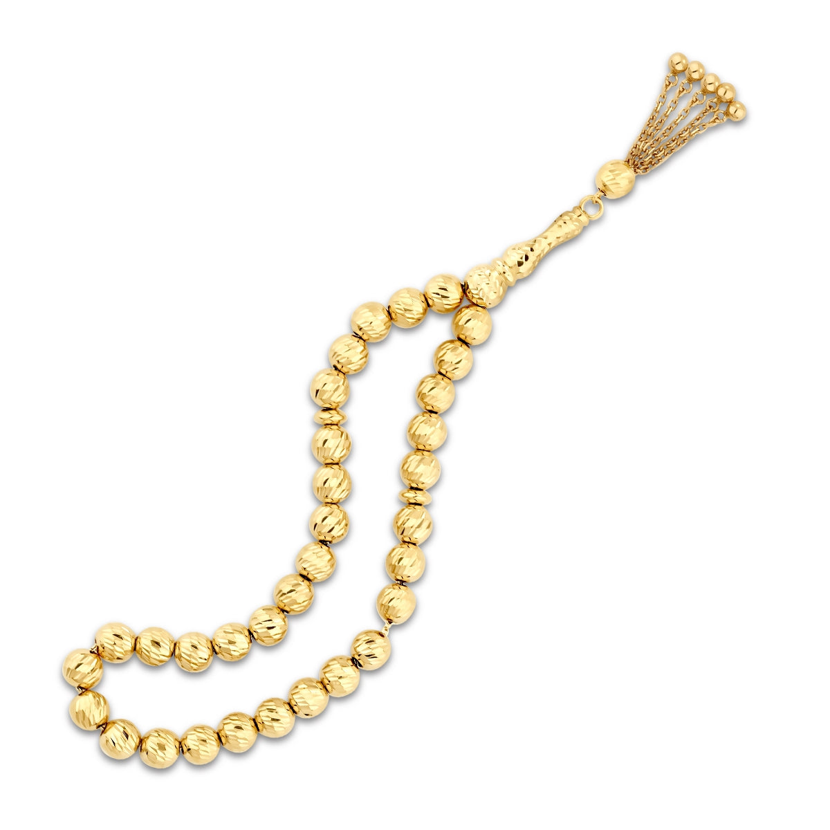 Gold Patterned Prayer Beads