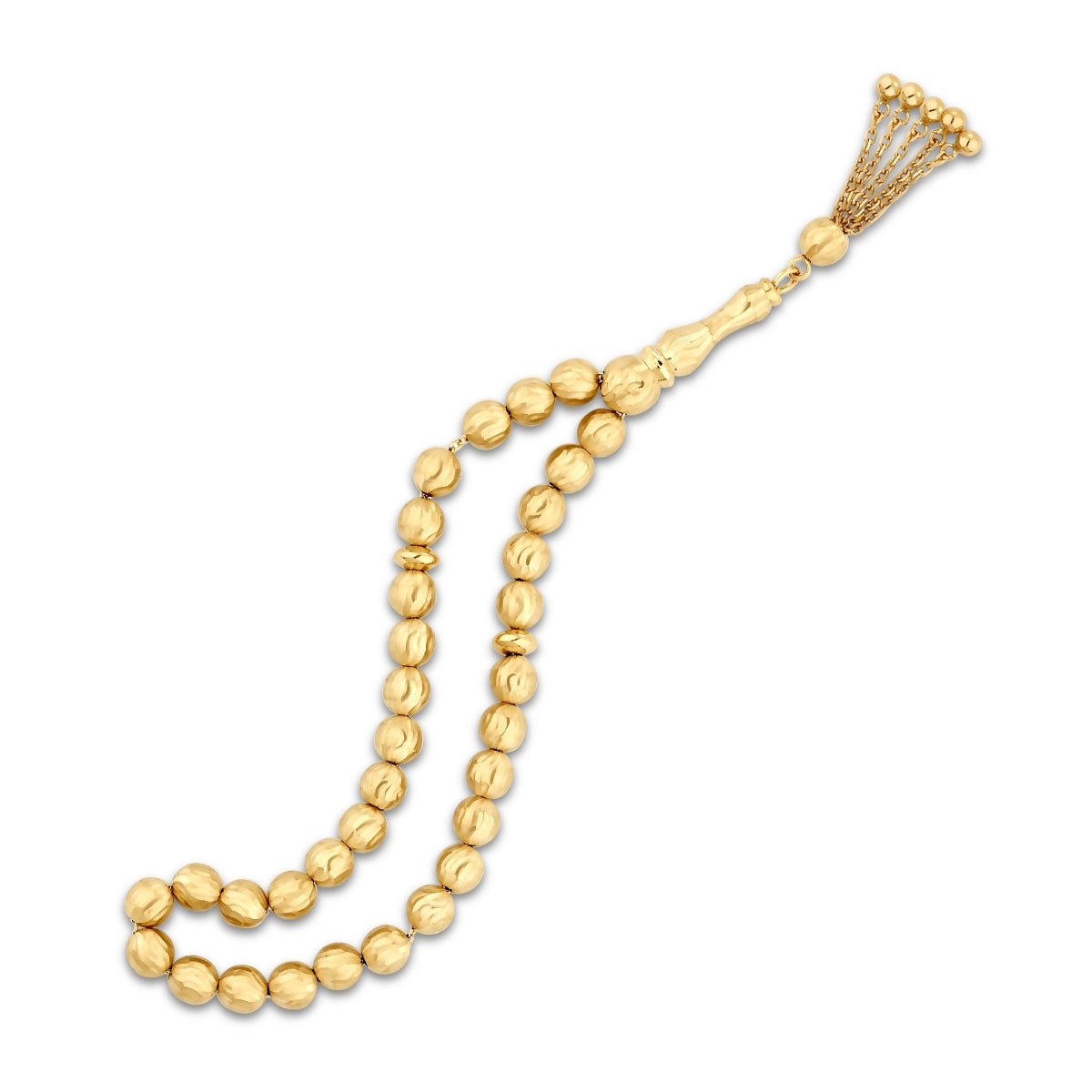 Gold Patterned Prayer Beads