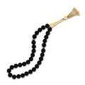 Gold Onyx Glossy Black Prayer Beads