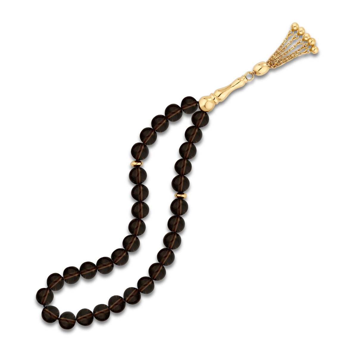 Gold Smoky Quartz Prayer Beads