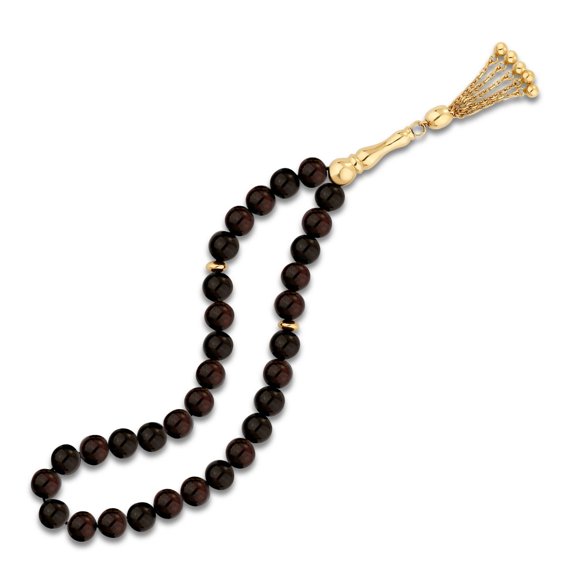 Gold Garnet Prayer Beads