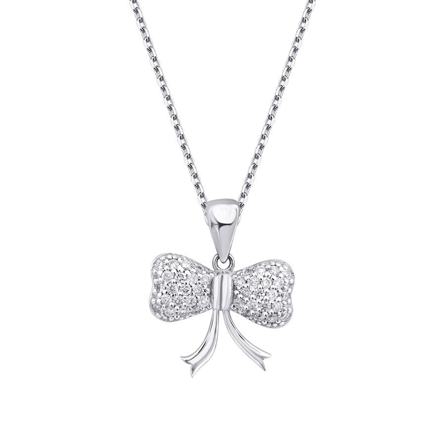 0.18 Carat Diamond Bow Necklace