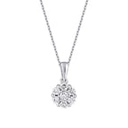 0.19 Carat Diamond Flower Necklace