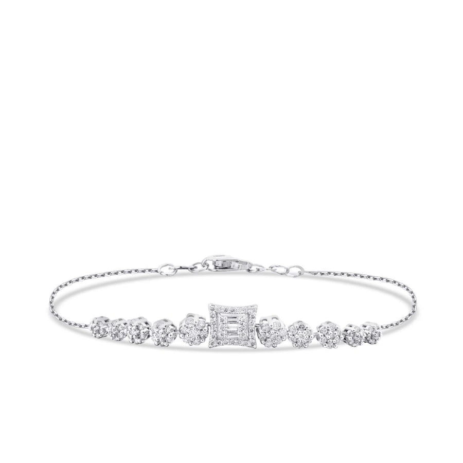 1.58 Carat Diamond Baguette Flower Set