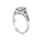 0.12 Carat Diamond Pear Baguette Ring