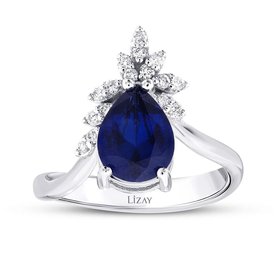 2.19 Carat Diamond Sapphire Ring