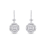 0.75 Carat Diamond Baguette Earrings