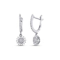0.39 Carat Diamond Flower Baguette Earrings
