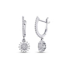 0.39 Carat Diamond Flower Baguette Earrings