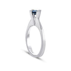 0.54 Carat Diamond Round Solitair Sapphiree Engagement Ring