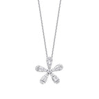 0.23 Carat Diamond Baguette Flower Necklace