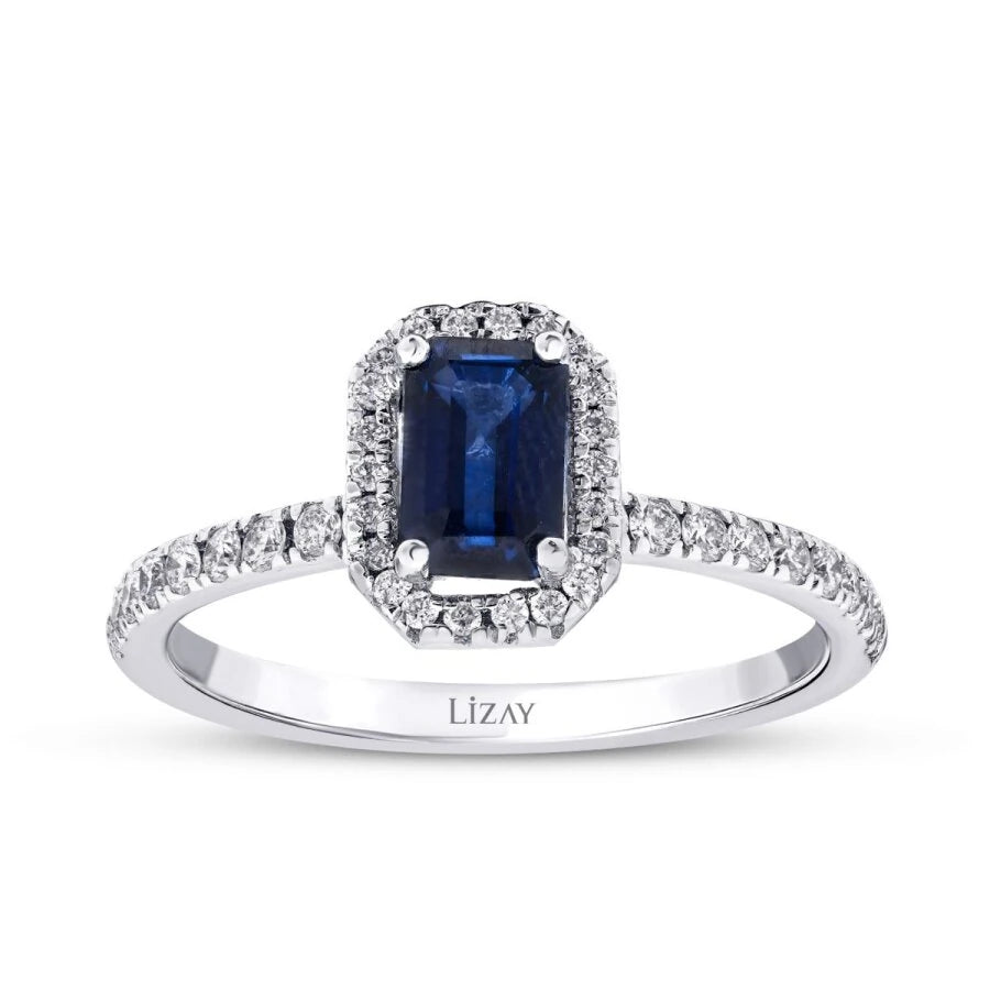 1.08 Carat Diamond Sapphire Ring