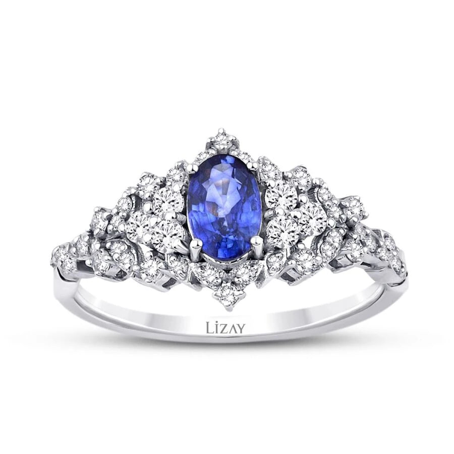 1.11 Carat Diamond Sapphire Ring