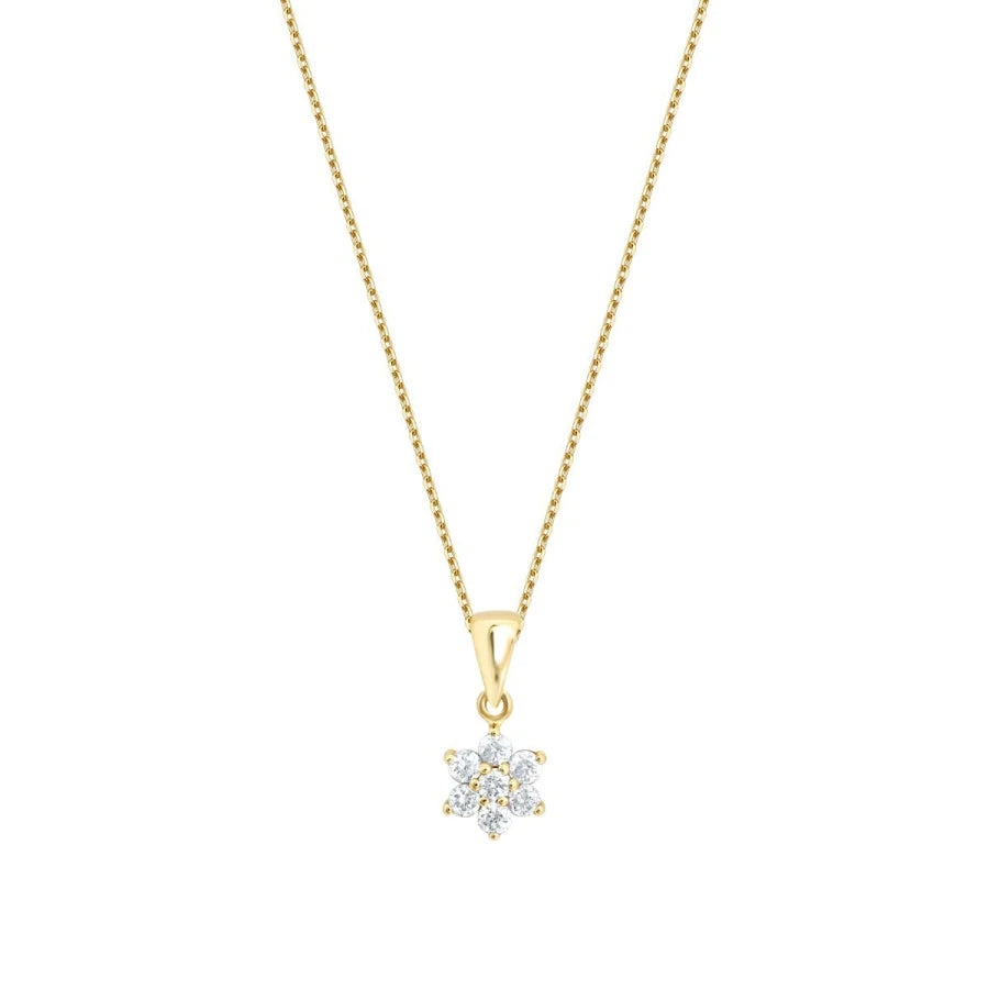0.24 Carat Diamond Flower Necklace