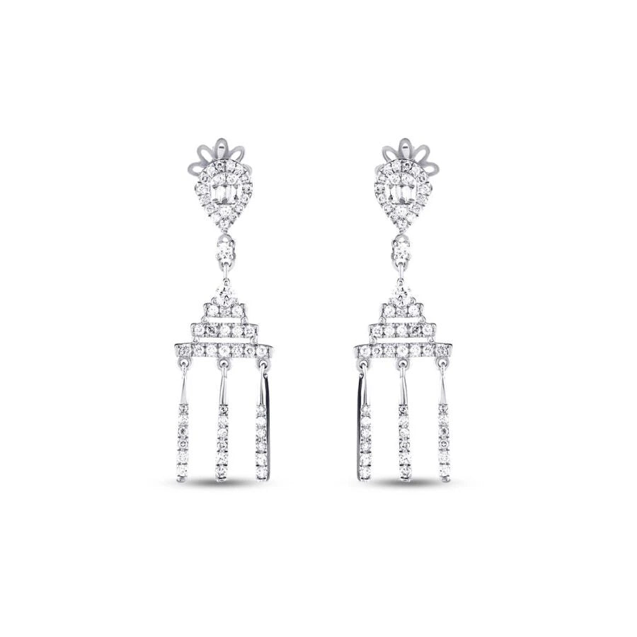 0.68 Carat Diamond Baguette Earrings