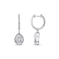 0.43 Carat Diamond Pear Baguette Earrings