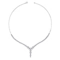 Gold Drop Flower Tennis Collar Necklace
