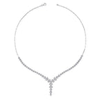 Gold Drop Flower Tennis Collar Necklace
