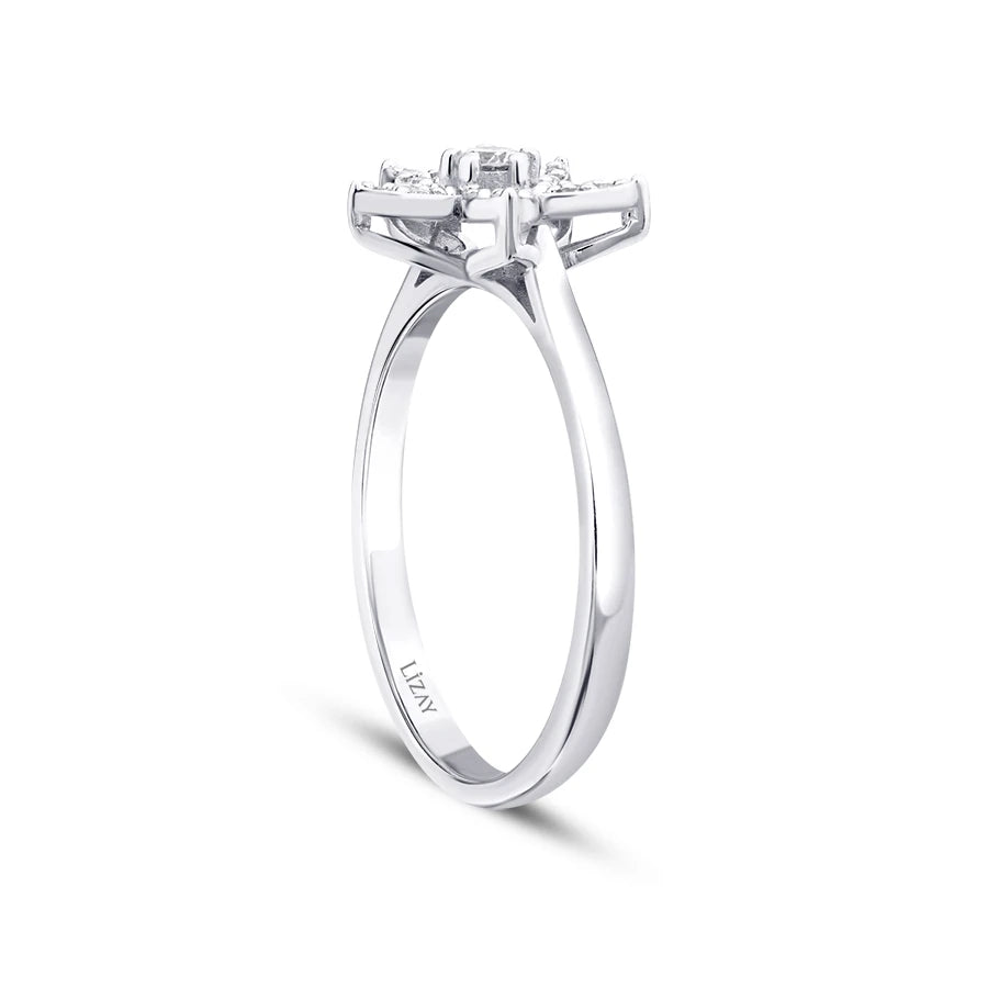 0.16 Carat Diamond Flower Ring